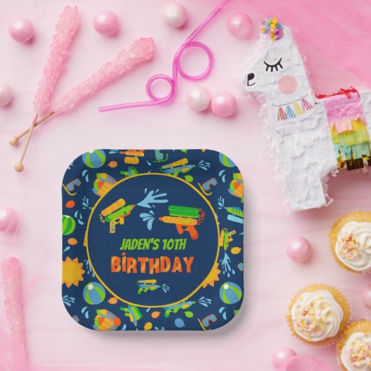 Wasser-Rüstung Battle Pool Party Kinder Sommer Geb Pappteller (Party)