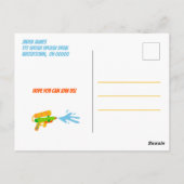 Wasser-Rüstung Battle Pool Party Kinder Sommer Geb Postkarte (Rückseite)