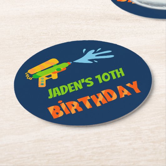 Wasser-Rüstung Battle Pool Party Kinder Sommer Geb Runder Pappuntersetzer (Angewinkelt)