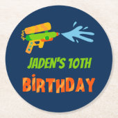 Wasser-Rüstung Battle Pool Party Kinder Sommer Geb Runder Pappuntersetzer (Vorderseite)