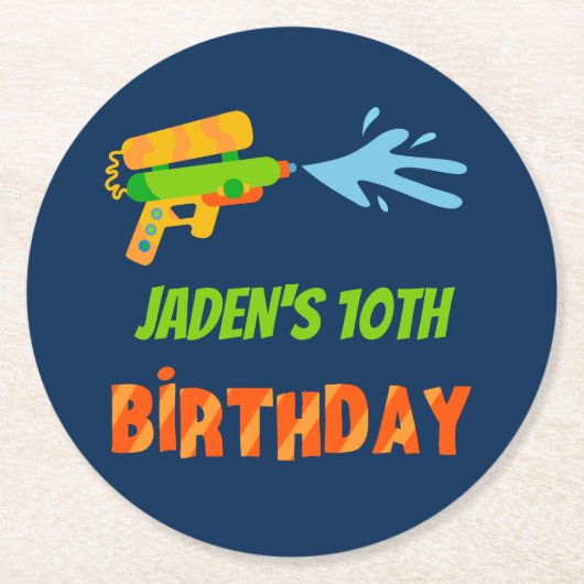 Wasser-Rüstung Battle Pool Party Kinder Sommer Geb Runder Pappuntersetzer (Vorderseite)