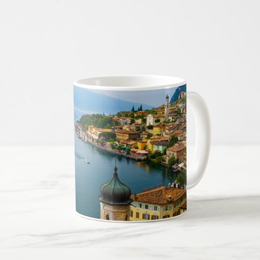 Wasser | San Benedetto Church Lake Garda, Italien Kaffeetasse (VorderseiteRechts)