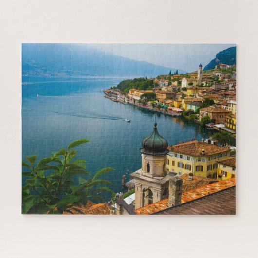Wasser | San Benedetto Church Lake Garda, Italien Puzzle (Horizontal)