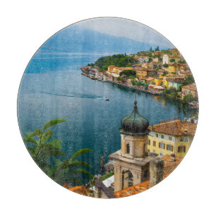 Wasser San Benedetto Church Lake Garda, Italien Schneidebrett