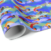 Wasser-Schwimmen-Packpapier Geschenkpapier (Rolleneckpunkt)