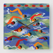 Wasser-Schwimmen-Uhr Quadratische Wanduhr (Vorderseite)