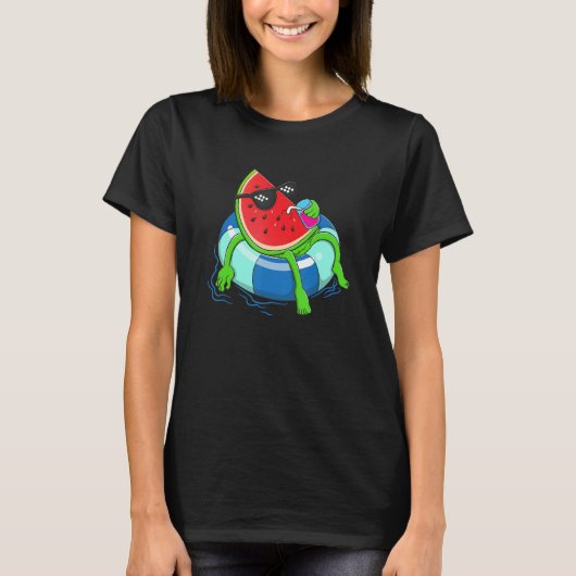 Wasser schwimmend Niedlich Wassermelone Frauen Was T-Shirt (Vorderseite)