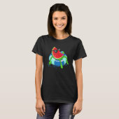 Wasser schwimmend Niedlich Wassermelone Frauen Was T-Shirt (Vorne ganz)