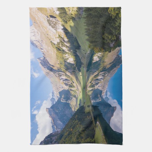 Wasser | See Alpine Schweiz Geschirrtuch (Vertikal)