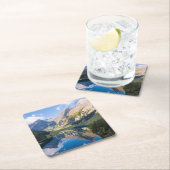Wasser | See Alpine Schweiz Rechteckiger Pappuntersetzer (Vor Ort)