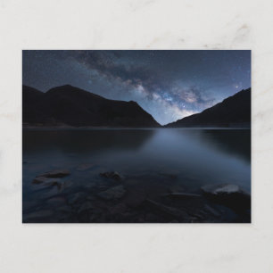 Wasser See in der Nacht Postkarte