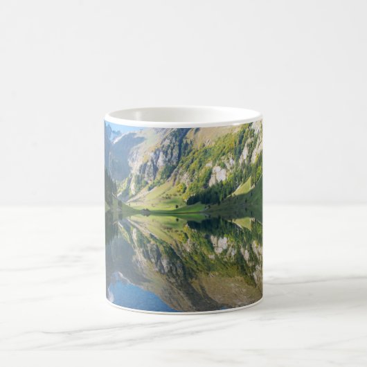 Wasser | Seealpsee Schweizer Alpen Schweiz Kaffeetasse (Mittel)