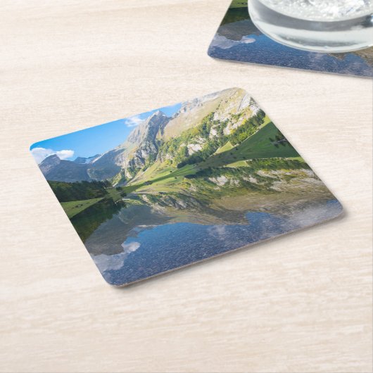 Wasser | Seealpsee Schweizer Alpen Schweiz Rechteckiger Pappuntersetzer (angewinkelt)