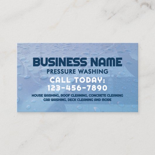 Wasser senkt den Druckabwasch Visitenkarte (Vorderseite)
