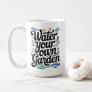 Wasser Sie Ihren eigenen Garten Inspiration Blumen Kaffeetasse