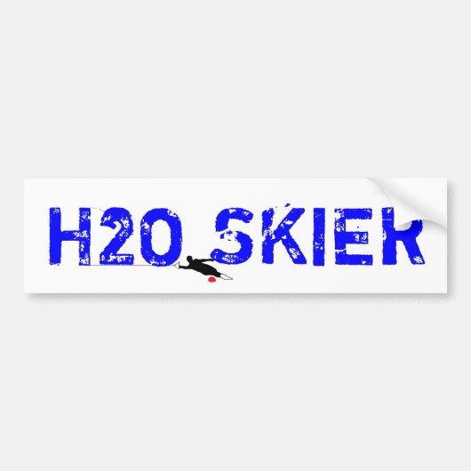 Wasser-Ski "H2O SKIER" Autoaufkleber (Vorne)