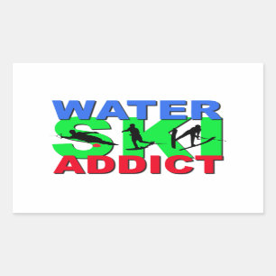 Wasser-Ski-Süchtiger Rechteckiger Aufkleber