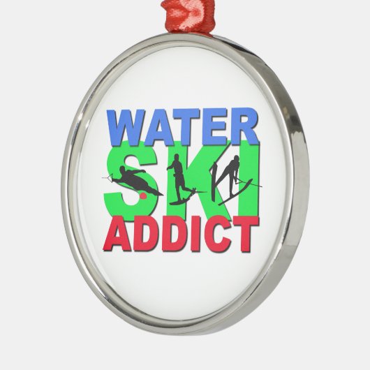 Wasser-Ski-Süchtiger Silbernes Ornament (Links)