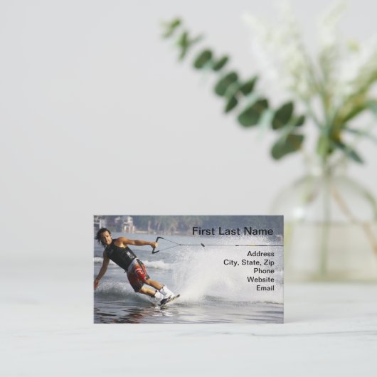 Wasser-Ski Visitenkarte (Stehend Vorderseite)
