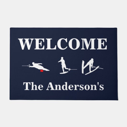 Wasser-Skifahren-personalisierte Tür-Matte Fußmatte (Vorderseite)