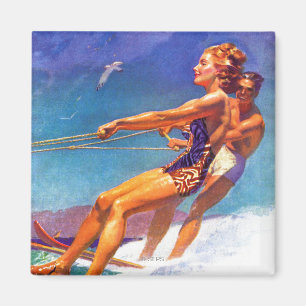 Wasser-Skifahrer durch McClelland Barclay Magnet