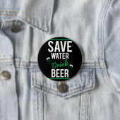 Wasser sparen Bier trinken Button (Beispiel)