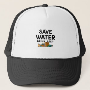 Wasser sparen, Bier trinken Truckerkappe