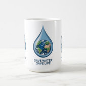 Wasser sparen Leben retten Kaffeetasse (Mittel)