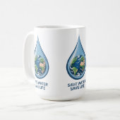 Wasser sparen Leben retten Kaffeetasse (Vorderseite Links)