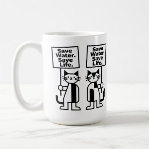Wasser sparen Leben retten Süße minimalistische Ka Kaffeetasse
