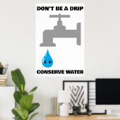 Wasser sparen poster (Heimbüro)