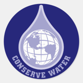 Wasser sparen runder aufkleber