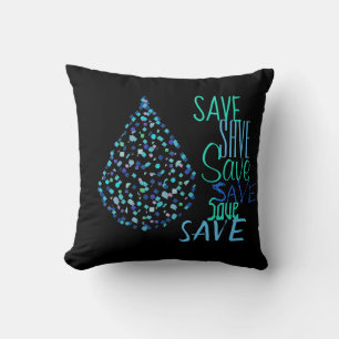 Wasser sparen Tropfen Tröpfchen Funky Kissen Zierk