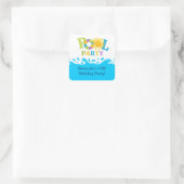 Wasser Splash Becken Party Geburtstagsaufkleber Quadratischer Aufkleber (Tasche)