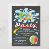 Wasser Splash Pool Party Geburtstag Einladungen (Vorderseite)