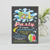 Wasser Splash Pool Party Geburtstag Einladungen (Stehend Vorderseite)