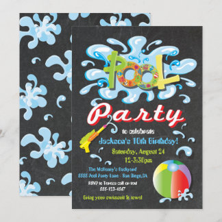 Wasser Splash Pool Party Geburtstag Einladungen