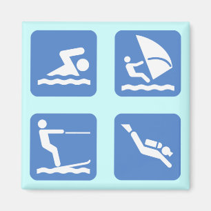 Wasser-Sport-Symbole Magnet