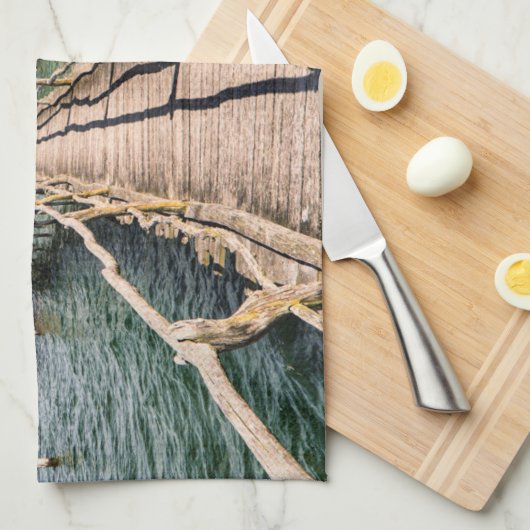 Wasser | Stilhäuser über dem Wasser Geschirrtuch (Viertel Falte)