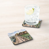 Wasser | Stilhäuser über dem Wasser Getränkeuntersetzer (Rechte Seite)