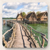 Wasser | Stilhäuser über dem Wasser Getränkeuntersetzer (Vorderseite)