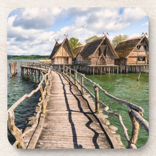 Wasser | Stilhäuser über dem Wasser Getränkeuntersetzer (Vorderseite)