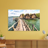 Wasser | Stilhäuser über dem Wasser Leinwanddruck (Insitu (Wohnzimmer))