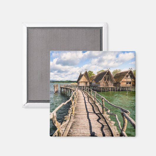Wasser | Stilhäuser über dem Wasser Magnet (Vorderseite/Rückseite)