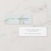 WASSER SUBTLE PASTEL AQUA BLAUE GOLD ABSTRAKT BIO MINI VISITENKARTE (Vorne/Hinten)