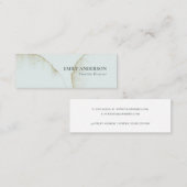 WASSER SUBTLE PASTEL AQUA BLAUE GOLD ABSTRAKT BIO MINI VISITENKARTE (Vorne/Hinten)