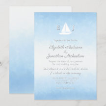 Wasser trifft Himmel Aquarell Hochzeitsempfang
