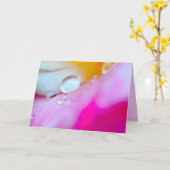 Wasser-Tropfen auf Blumen-Blumenblatt Karte (Gelbe Blume)