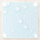 Wasser tropft auf blau | Untersetzer aus Glas (Rückseite)