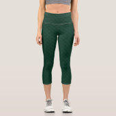 Wasser tropft auf grünem Metall Capri Leggings (Vorderseite)